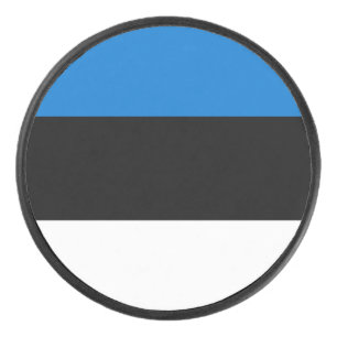 Disco De Hockey Pato patriótico de hockey con bandera de Estonia