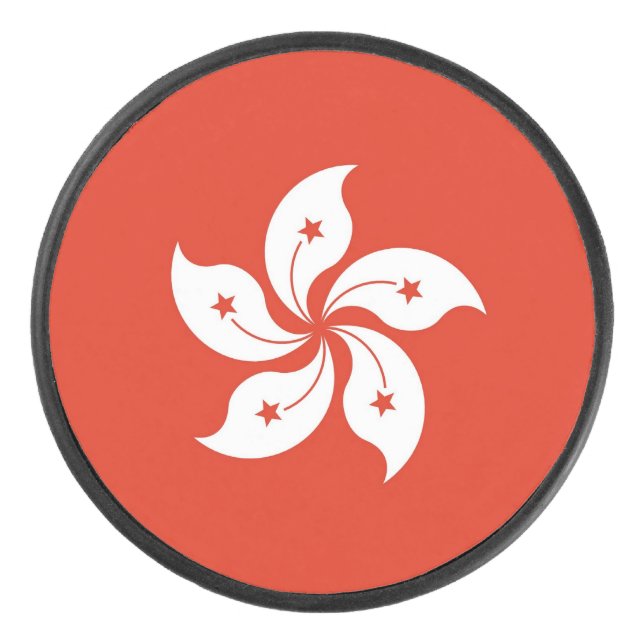 Disco De Hockey Pato patriótico de hockey con bandera de Hong Kong (Anverso)