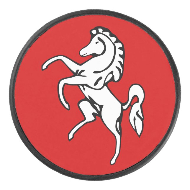 Disco De Hockey Pato patriótico de hockey con bandera de Kent, Ing (Anverso)