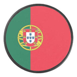 Disco De Hockey Pato patriótico de hockey con bandera de Portugal