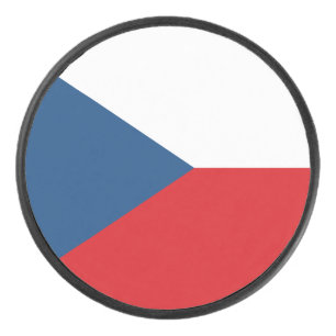 Disco de hockey patriótico con la bandera de Chequ