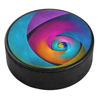 Disco De Hockey Patrón azul rosado del arte del resumen floral mod