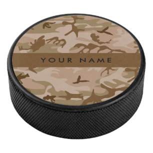Disco De Hockey Patrón de camuflaje del desierto, Tu nombre, Perso