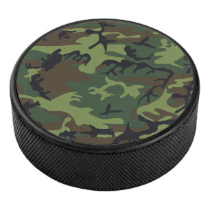 Disco De Hockey Patrón de camuflaje verde, patrón militar, ejércit