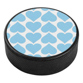 Disco De Hockey Patrón de Corazones Azules, Romántico, Amor