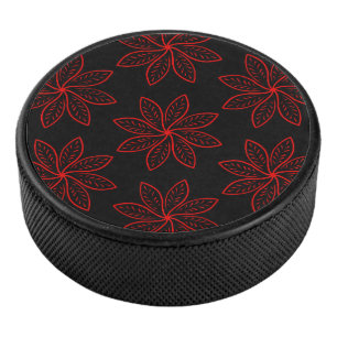Disco De Hockey Patrón de Crimson en negro