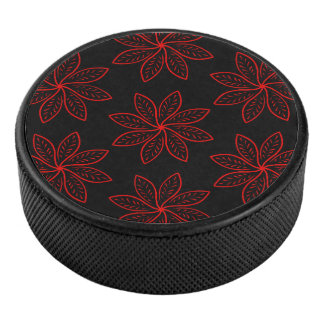 Disco De Hockey Patrón de Crimson en negro