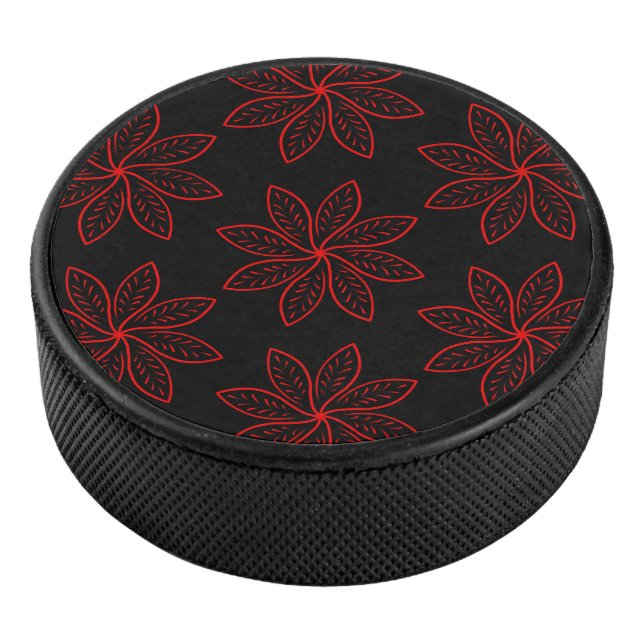 Disco De Hockey Patrón de Crimson en negro (3/4)
