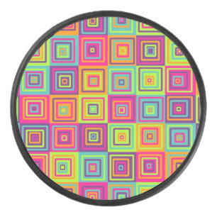 Disco De Hockey Patrón de cuadrados