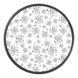 Disco De Hockey Patrón de edad atómica retro de átomos