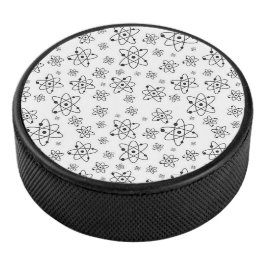Disco De Hockey Patrón de edad atómica retro de átomos
