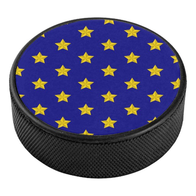 Disco De Hockey Patrón de estrellas de oro, azul marino, exclusivo (3/4)