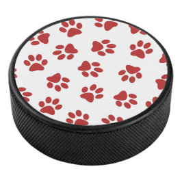 Disco De Hockey Patrón de huellas de patas, patas de perro, patas