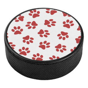 Disco De Hockey Patrón de huellas de patas, patas de perro, patas 