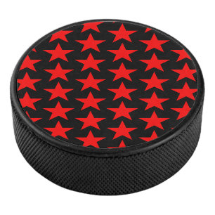 Disco De Hockey Patrón de pequeñas estrellas rojas