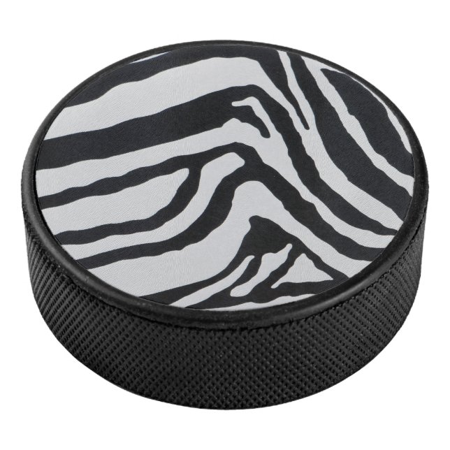 Disco De Hockey patrón de rayas de cebra (3/4)