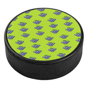 Disco De Hockey Patrón de uvas moradas en verde