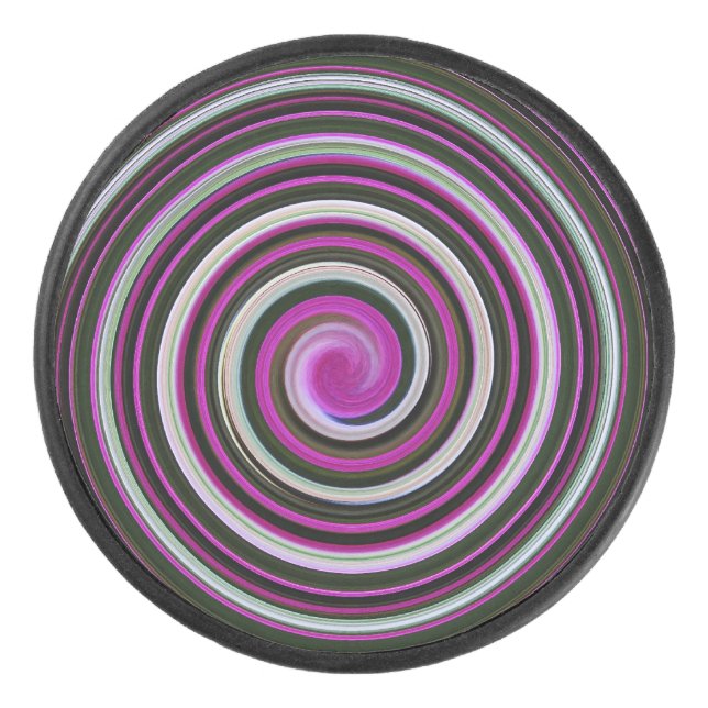Disco De Hockey Patrón espiral morado (Anverso)