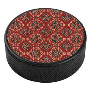 Disco De Hockey Patrón geométrico rojo / impresión india