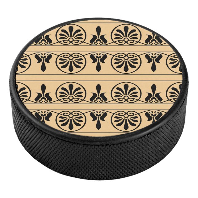 Disco De Hockey Patrón griego árabe-mediterráneo marrón (3/4)