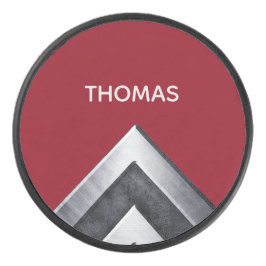 Disco De Hockey Patrón Metalizado elegante monogramado