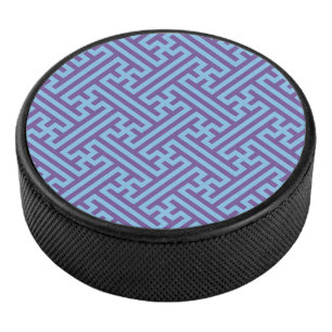 Disco De Hockey Patrón Sayagata, japonés, púrpura y azul