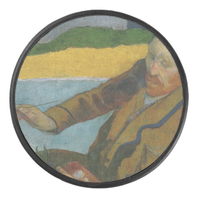 Disco De Hockey Paul Gauguin Vincent van Gogh pintando girasoles (Anverso)