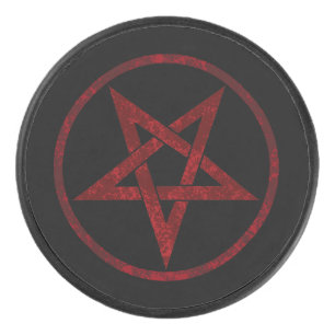 Disco De Hockey Pentagram del diablo Rojo