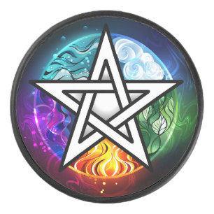 Disco De Hockey Pentagrama de Wiccan