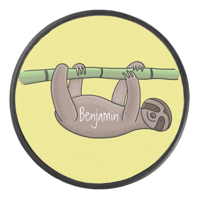 Disco De Hockey Pereza sonriente suave en el ilustracion personali (Anverso)