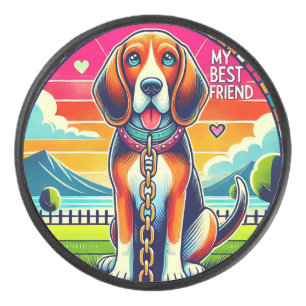 Disco De Hockey Perro animado lindo