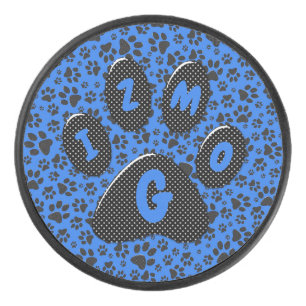 Disco De Hockey Perro Paws Black & White Polka Dot (Punto de polka