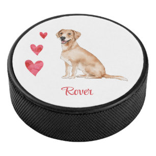 Disco De Hockey Perro personalizado recuperador de labrador