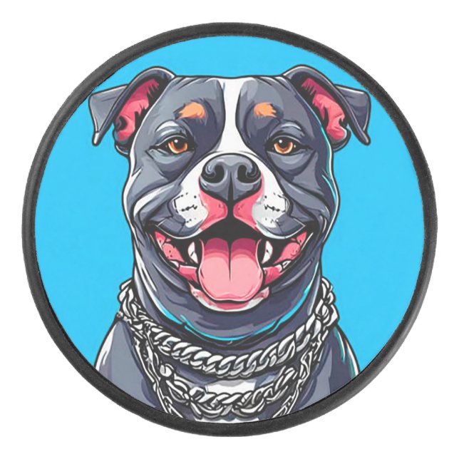 Disco De Hockey Perro Pitbull (Anverso)