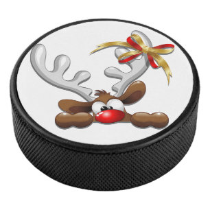 Disco De Hockey Personaje de Navidades divertidos y desconcertados