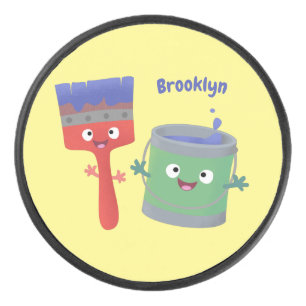 Disco De Hockey Personajes de pincel y dibujos animados