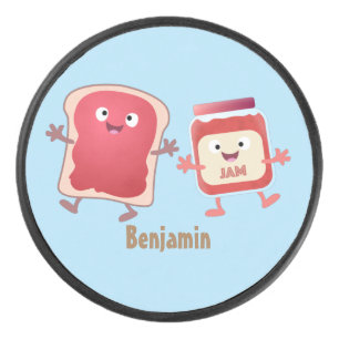 Disco De Hockey Personajes divertidos de la caricatura sobre pan y