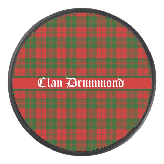 Disco De Hockey Personalizable Clan Drummond Tartan (Anverso)