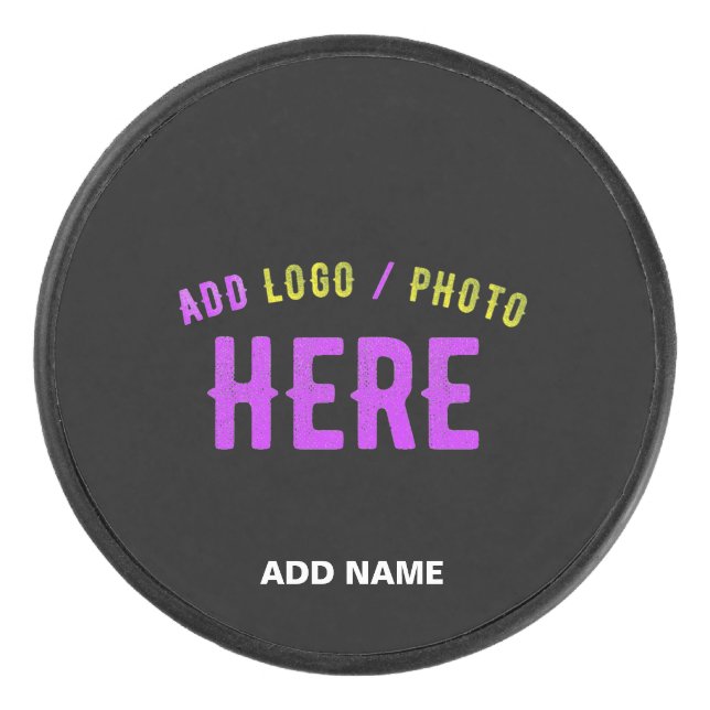 DISCO DE HOCKEY PERSONALIZABLE MODERNO ESTILO NEGRO VERIFICADO MAR (Anverso)