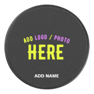 DISCO DE HOCKEY PERSONALIZABLE MODERNO ESTILO NEGRO VERIFICADO MAR