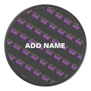 DISCO DE HOCKEY PERSONALIZABLE MODERNO ESTILO NEGRO VERIFICADO MAR