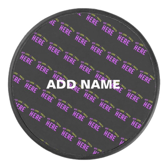 DISCO DE HOCKEY PERSONALIZABLE MODERNO ESTILO NEGRO VERIFICADO MAR (Anverso)