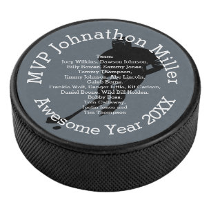 Disco De Hockey Personalización de MVP con nombre o apodo y nombre
