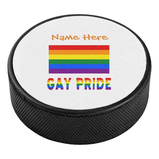 Disco De Hockey Personalización del Naranja de bandera arcoiris de (3/4)