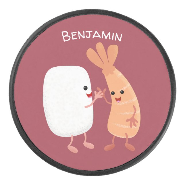 Disco De Hockey Personalizado de amigos de la pradera de arroz dul (Anverso)