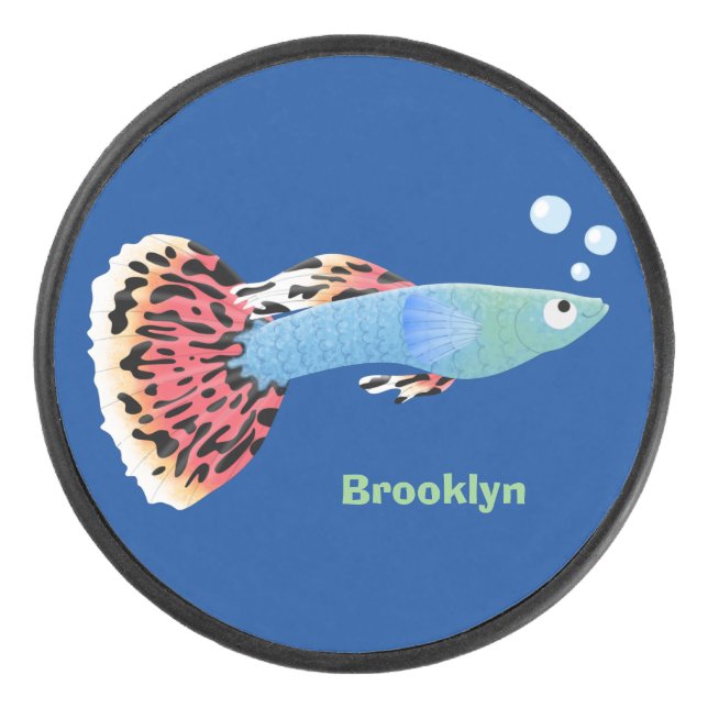 Disco De Hockey Personalizado de peces tropicales adormilados (Anverso)