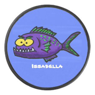 Disco De Hockey Personalizado de pescado piraña