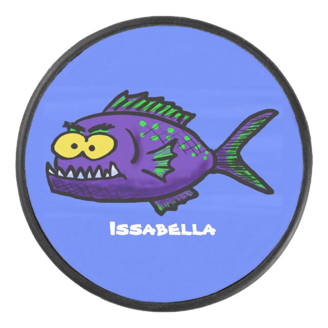 Disco De Hockey Personalizado de pescado piraña (Anverso)