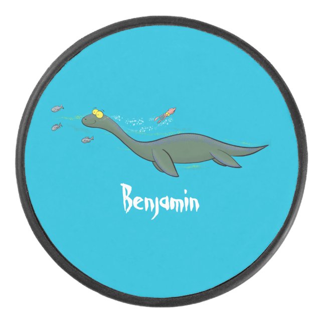 Disco De Hockey Personalizado de plesiosaurios monstruo del mar (Anverso)