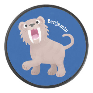 Disco De Hockey Personalizado de Smilodon del tigre dientes de Cut